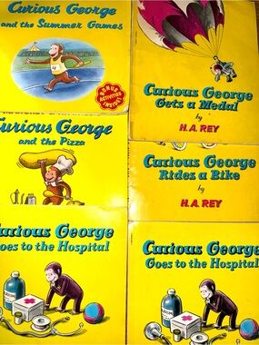 Curious George paper back vintage paperback story books